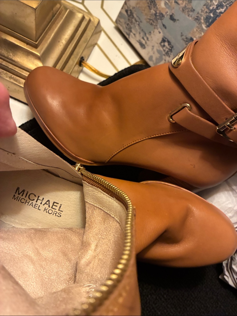 NWOT Michael KORS Arley Tall Women's Fashion Boots in Cognac Brown Size 6 - Picture 13 of 16